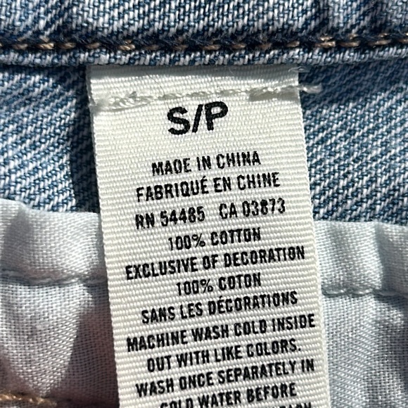 American Eagle Denim Blue Jean Cotton Vest Jacket Size Small Petite - Picture 6 of 6